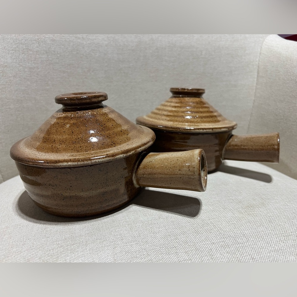 Set of 2 Vintage French Onion Soup Bowls with Lids